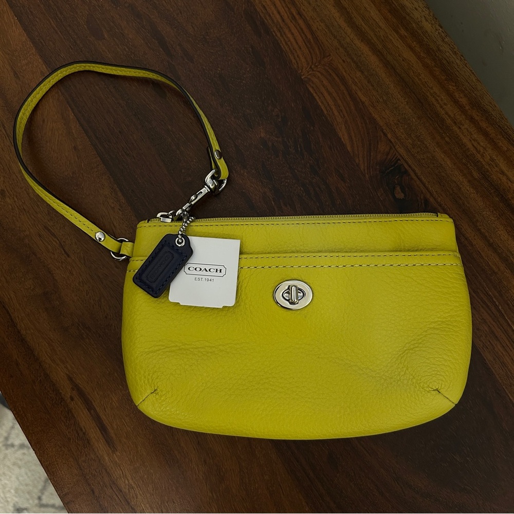 Coach Yellow Clutch Wristlet Purse